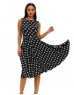 Rochie Retro Neagra cu Buline Albe 